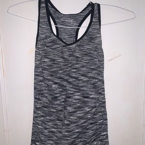 Black and white athletic tank top